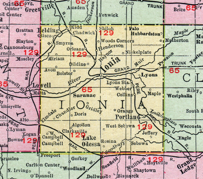 Ionia Michigan Map 