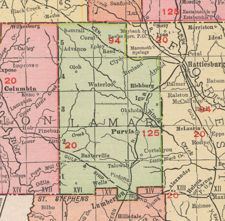 mississippi township and range map