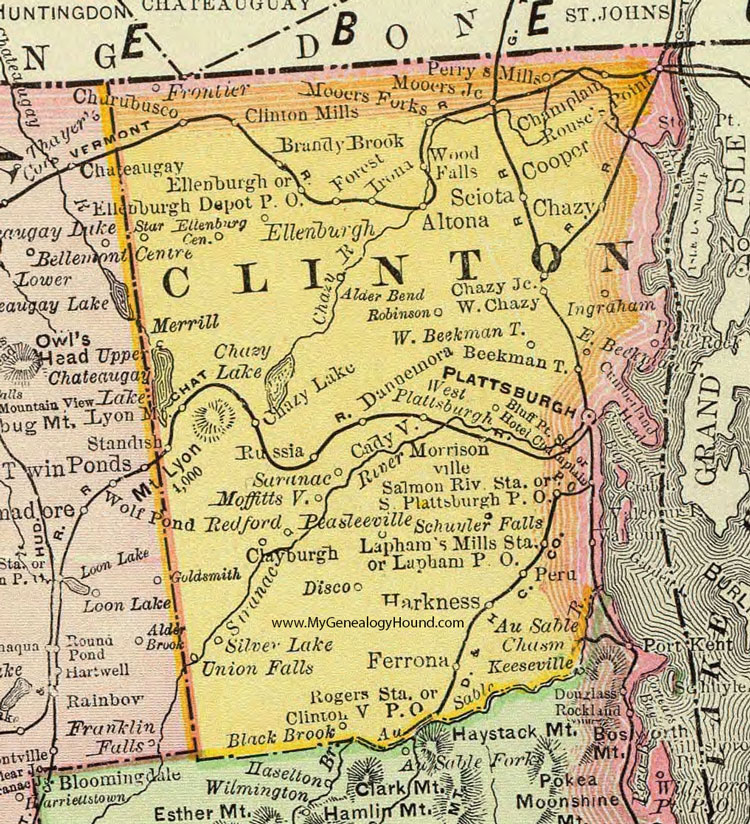 Clinton County Ny Map Map Of West