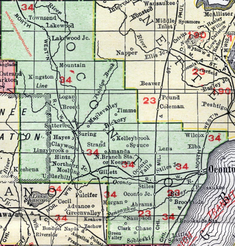 Oconto County Plat Map World Map