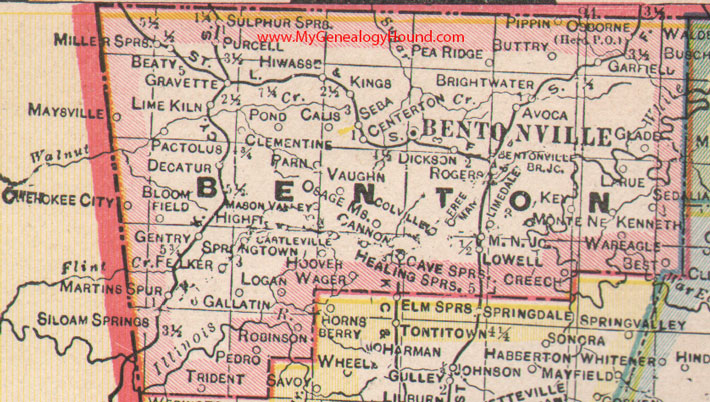 Benton County, Arkansas 1922 Map