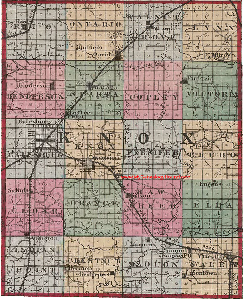 Knox County Illinois 1870 Map