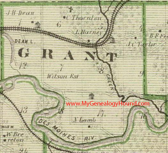 Grant Township, Polk County, Iowa, 1875, Map, IA