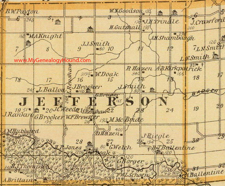 Jefferson Township, Madison County, Iowa, 1875, Map, IA