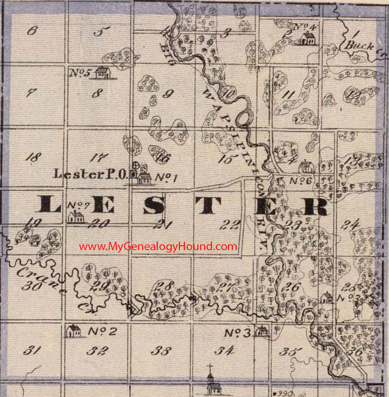 Lester Township, Black Hawk County, Iowa, 1875, Map, Lester, IA