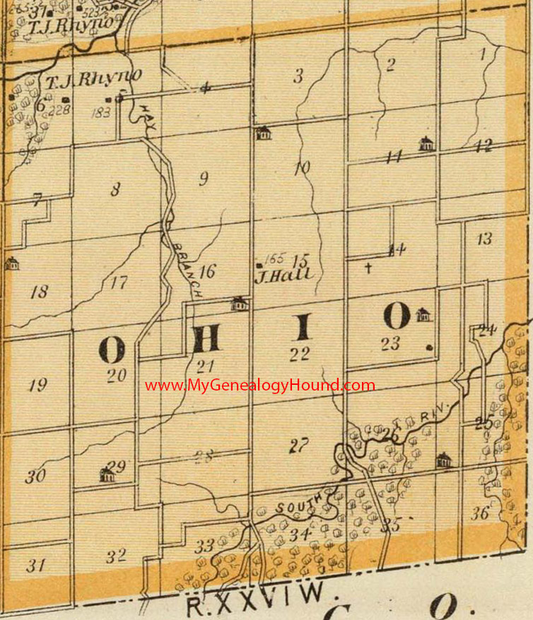 Ohio Township, Madison County, Iowa, 1875, Map, IA
