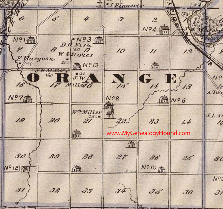 Orange Township, Black Hawk County, Iowa, 1875, Map, IA