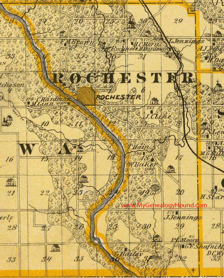 Rochester Township, Cedar County, Iowa, 1875, Map, Rochester, IA