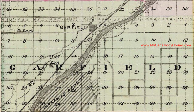Garfield Township, Pawnee County, Kansas 1887 Map KS