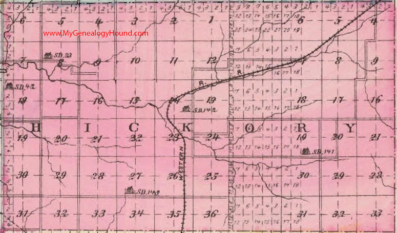 Hickory Township, Butler County, Kansas 1887 Map KS