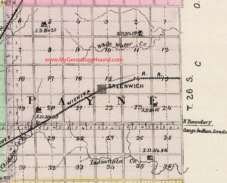 Payne Township, Sedgwick County, Kansas 1887 Map Greenwich, KS
