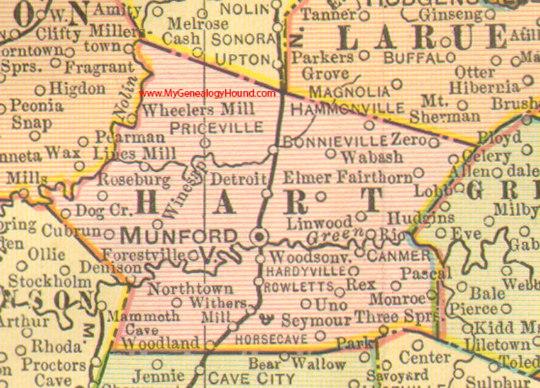 Hart County Kentucky Map Dakota Map