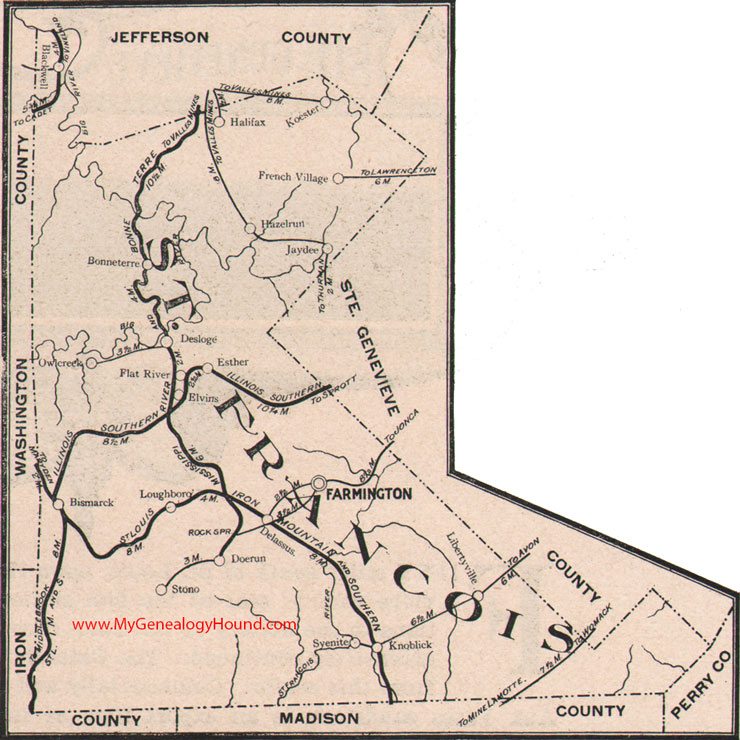 St Francois County Property Lines St. Francois County, Missouri 1904 Map