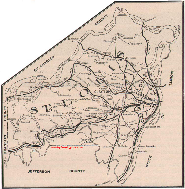 St. Louis County, Missouri 1904 Map