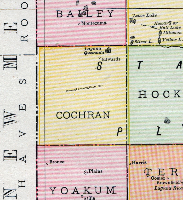 Cochran County, Texas, Map, 1911, Edwards