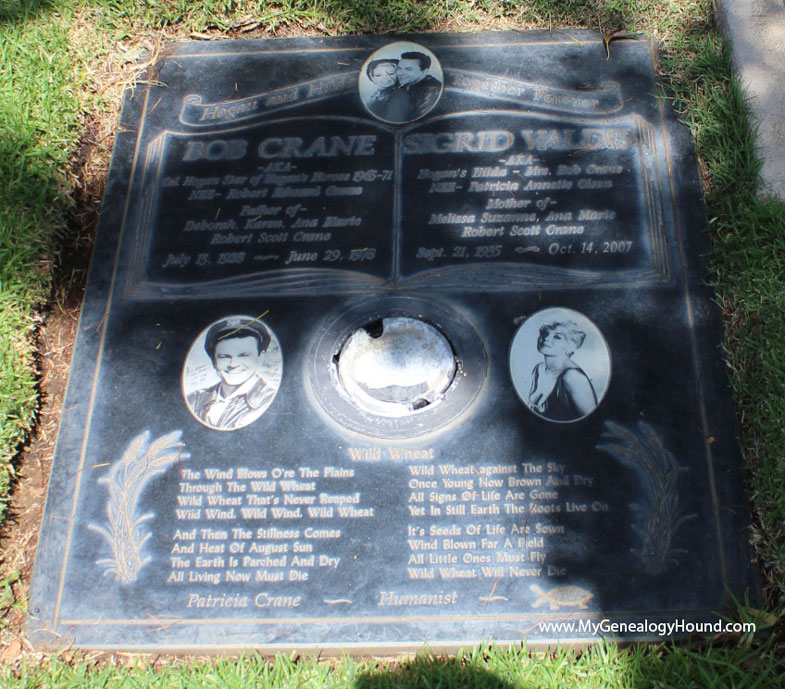 Bob Crane, Grave and Tombstone, Westwood Village Memorial Park Cemetery, Los Angeles, California, photo
