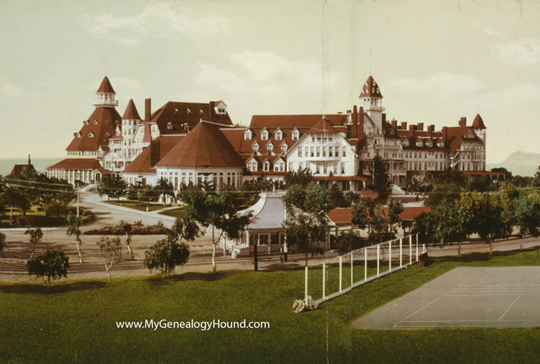 Coronado, California, Hotel del Coronado, 1900, historic photo, main hotel view