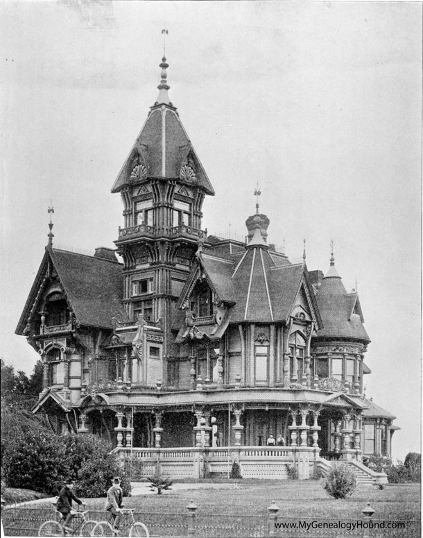 Eureka, California, Carson Mansion or Carson House, 1902, historic photo