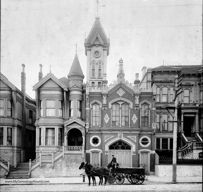 San Francisco, California, Engine 15 Firehouse, South Facade, 1894, historic photo
