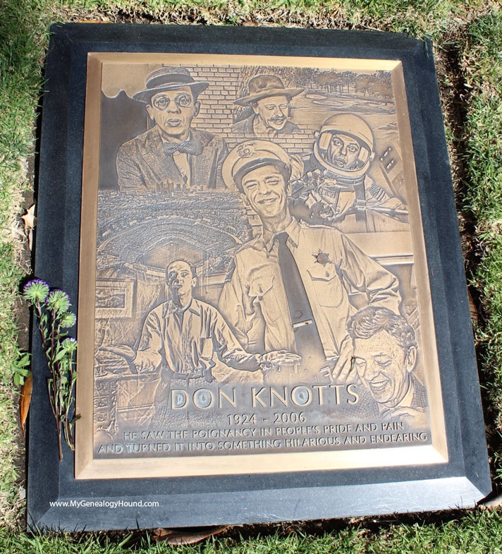 Don Knotts, "Barney Fife" grave and tombstone, Westwood Village Memorial Park Cemetery, Los Angeles, California, photo
