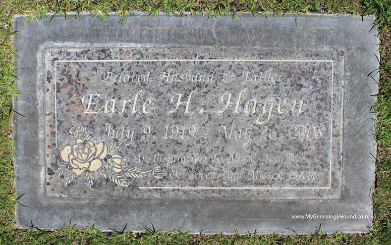 Earle Hagen, grave and tombstone, Desert Memorial Park Cemetery, Cathedral City, California, photo