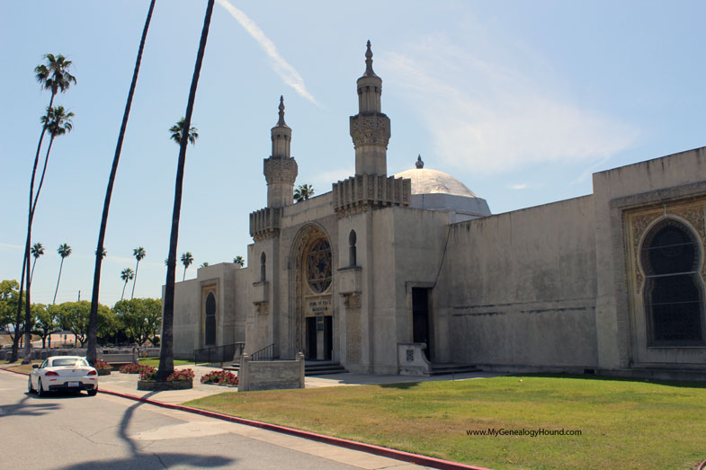 The Home of Peace Mausoleum and Chapel within Home of Peace Memorial Park, East Los Angeles, California. 