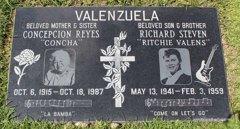 Ritchie Valens, grave and tombstone, San Fernando Mission Cemetery, Los Angeles, California, photo