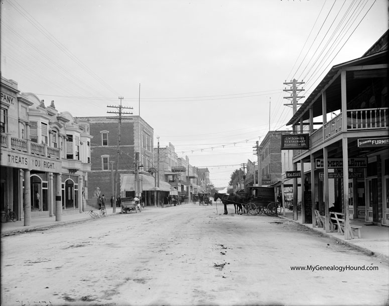 Miami, Florida, 12th Street, looking east, 1910, historic photo