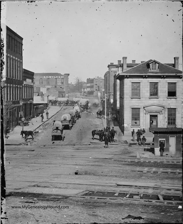 Atlanta, Georgia, Whitehall Street, North, Wagon Train, 1864, historic photo