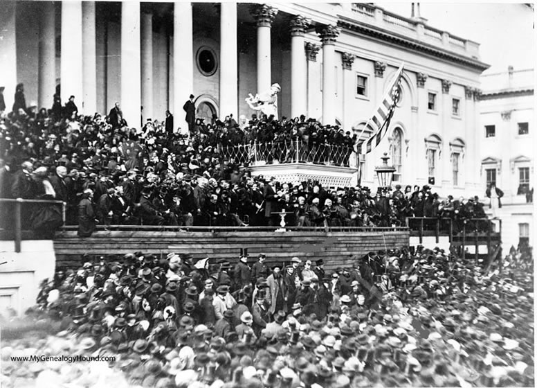 Abraham Lincoln Delivering His Second Inaugural Address, March 4, 1865, historic photo