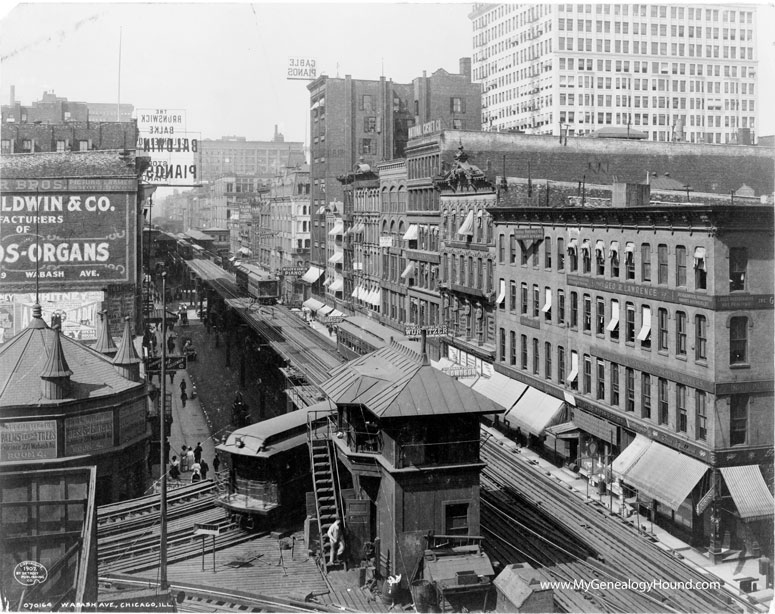 Chicago, Illinois, Wabash Avenue, 1907, historic photo