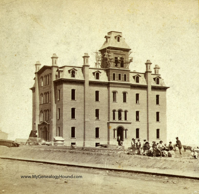 Leavenworth, Kansas, Public School, 1867, historic photo