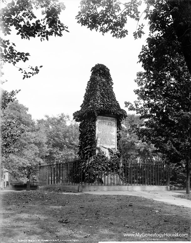 Lexington, Massachusetts, Revolutionary Monument, 1900, historic photo