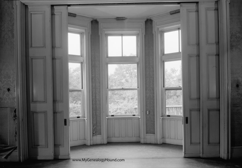 Window niche, first floor salon, Schell Chateau, Northfield, Massachusetts.
