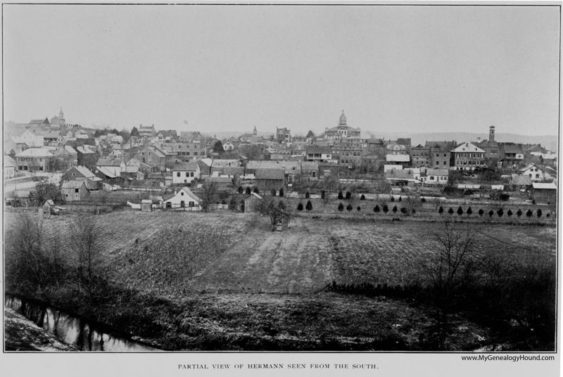 Hermann, Missouri, Partial view from the south, historic photo