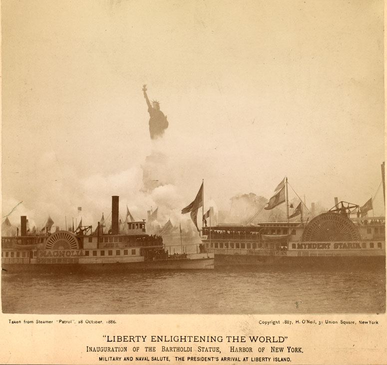 The Dedication of The Statue of Liberty, New York Harbor, October 26, 1886, historic photo