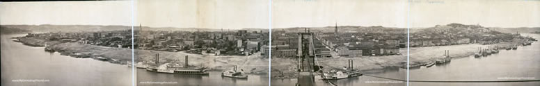 Cincinnati, Ohio, 1866, panoramic view, historic photo, full view