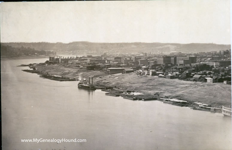 Cincinnati, Ohio, 1866, panoramic view, historic photo, section one