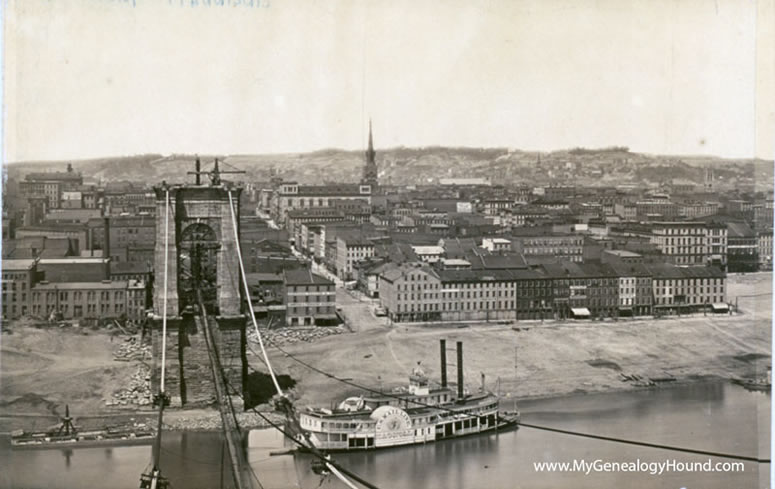 Cincinnati, Ohio, 1866, panoramic view, historic photo, section three