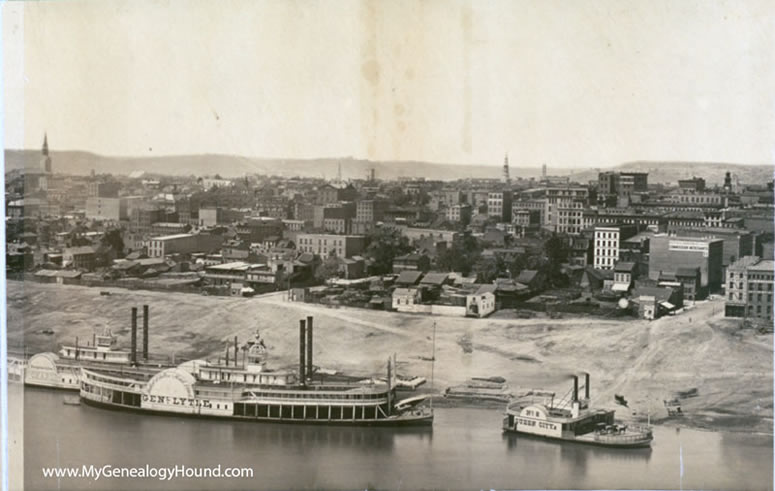 Cincinnati, Ohio, 1866, panoramic view, historic photo, section two