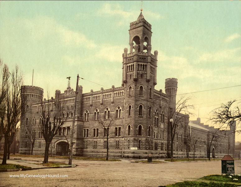Cleveland, Ohio, National Guard Armory Building, 1901, historic photo