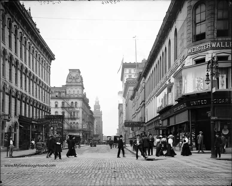 Toledo, Ohio, Madison Avenue from Summit Street, 1905, historic photo