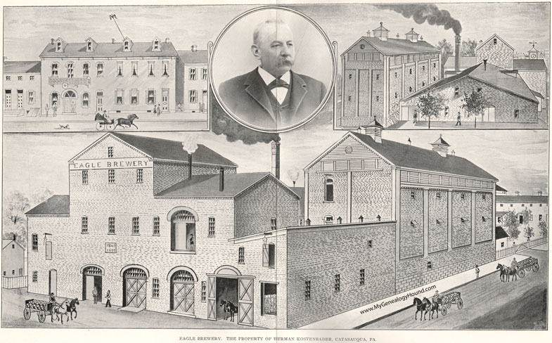 Eagle Brewery, Catasauqua, Pennsylvania, Herman Kostenbader, engraving, photo