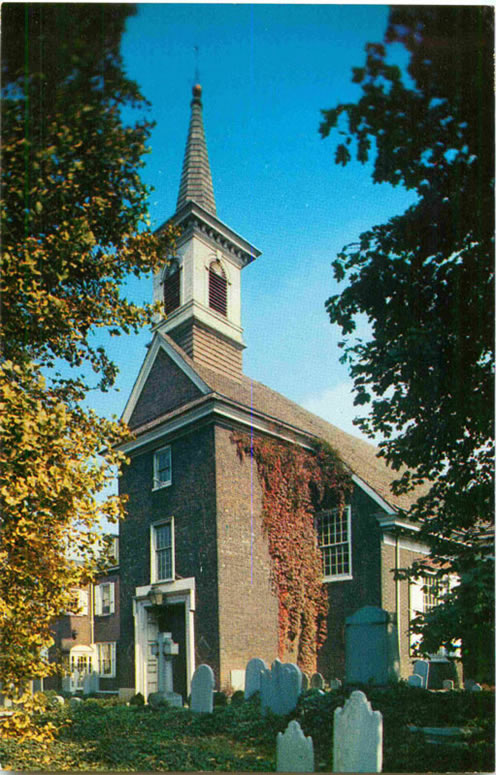 vintage postcard view of the Gloria Dei Church, or Old Swedes Church, Philadelphia, Pennsylvania