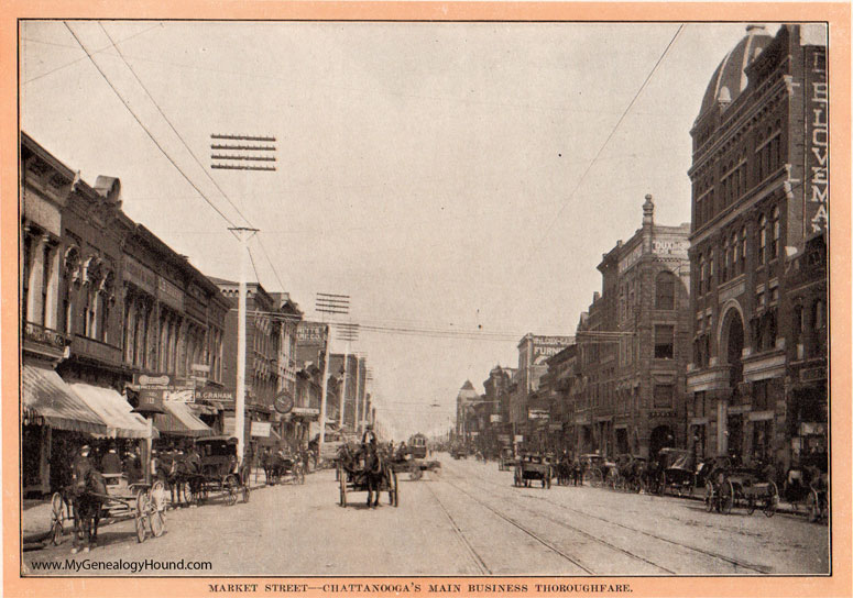 Chattanooga, Tennessee, Market Street, 1905, historic photo
