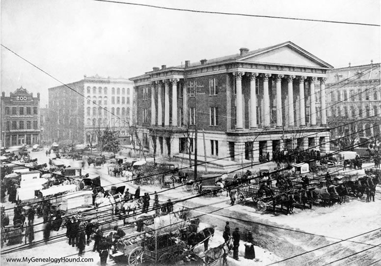 Nashville, Tennessee, Davidson County Courthouse and Public Square, 1892, historic photo