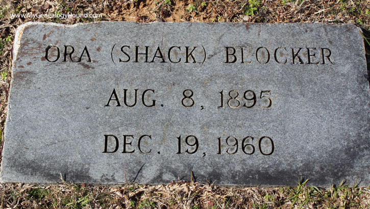 The tombstone of Dan Blocker's father, Ora (Shack) Blocker, 1895-1960. De Kalb, Texas