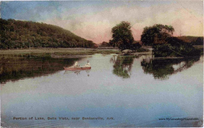 Bella Vista, Arkansas, Portion of Lake, vintage postcard photo