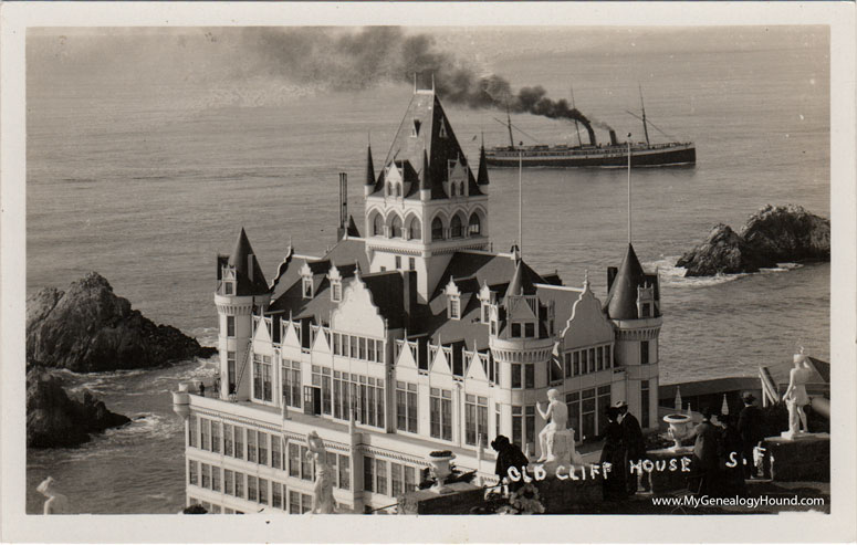 The Cliff House, San Francisco California, 1896-1907, historical photo, vintage postcard