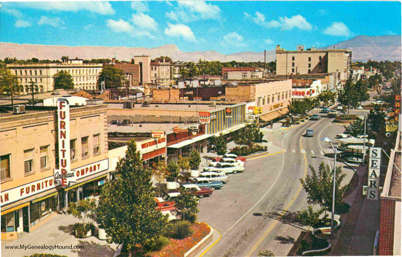 Grand Junction, Colorado, Main Street, vintage postcard, photo